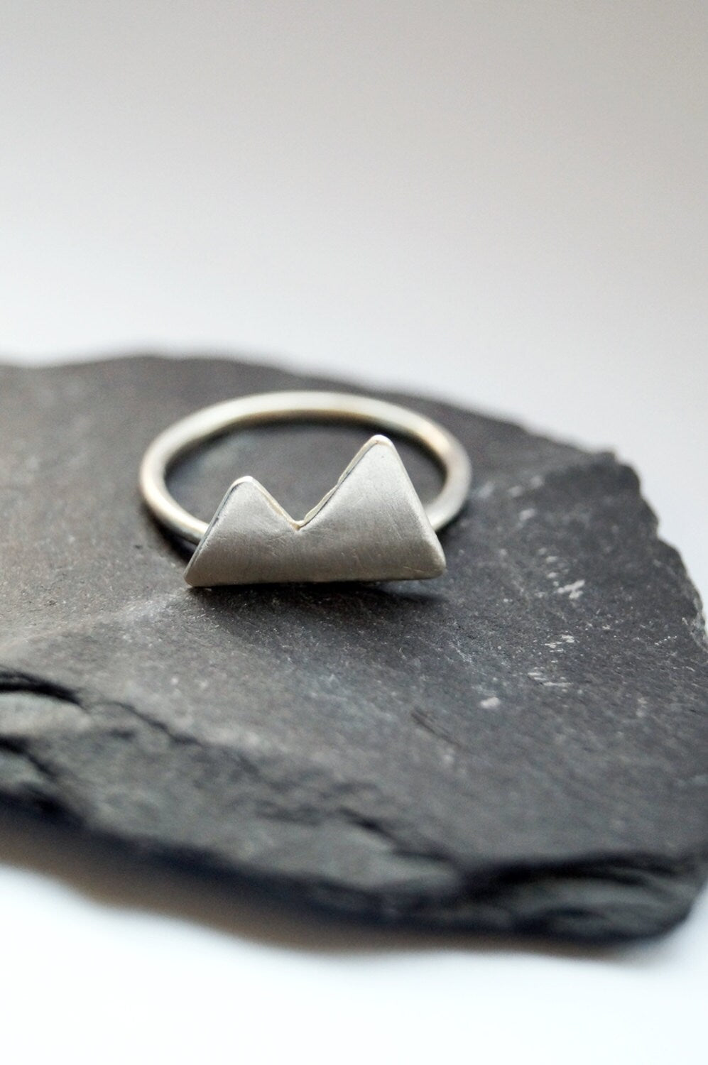 Recycled Sterling Silver Two Peaks Ring