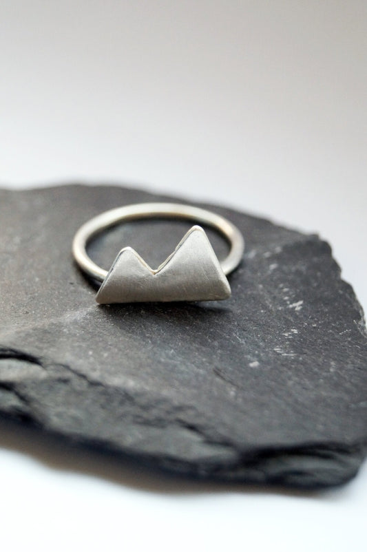 Recycled Sterling Silver Two Peaks Ring