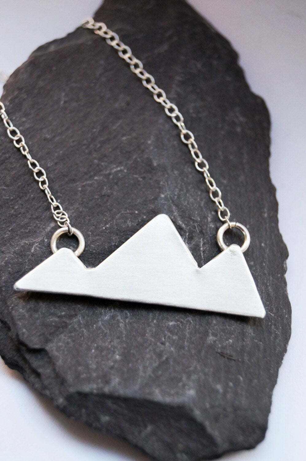 Three Little Mountains Sterling Silver Necklace