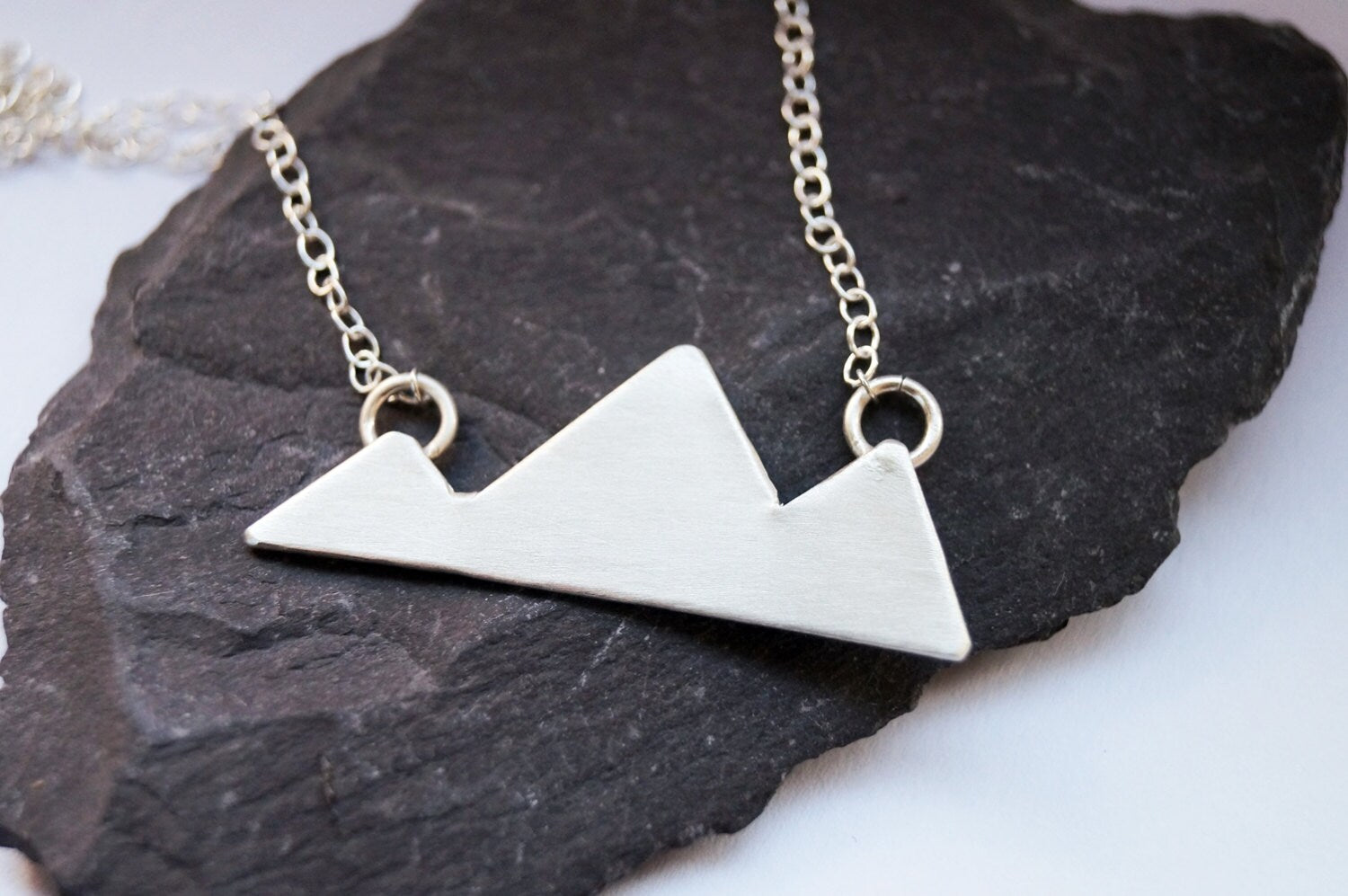 Three Little Mountains Sterling Silver Necklace