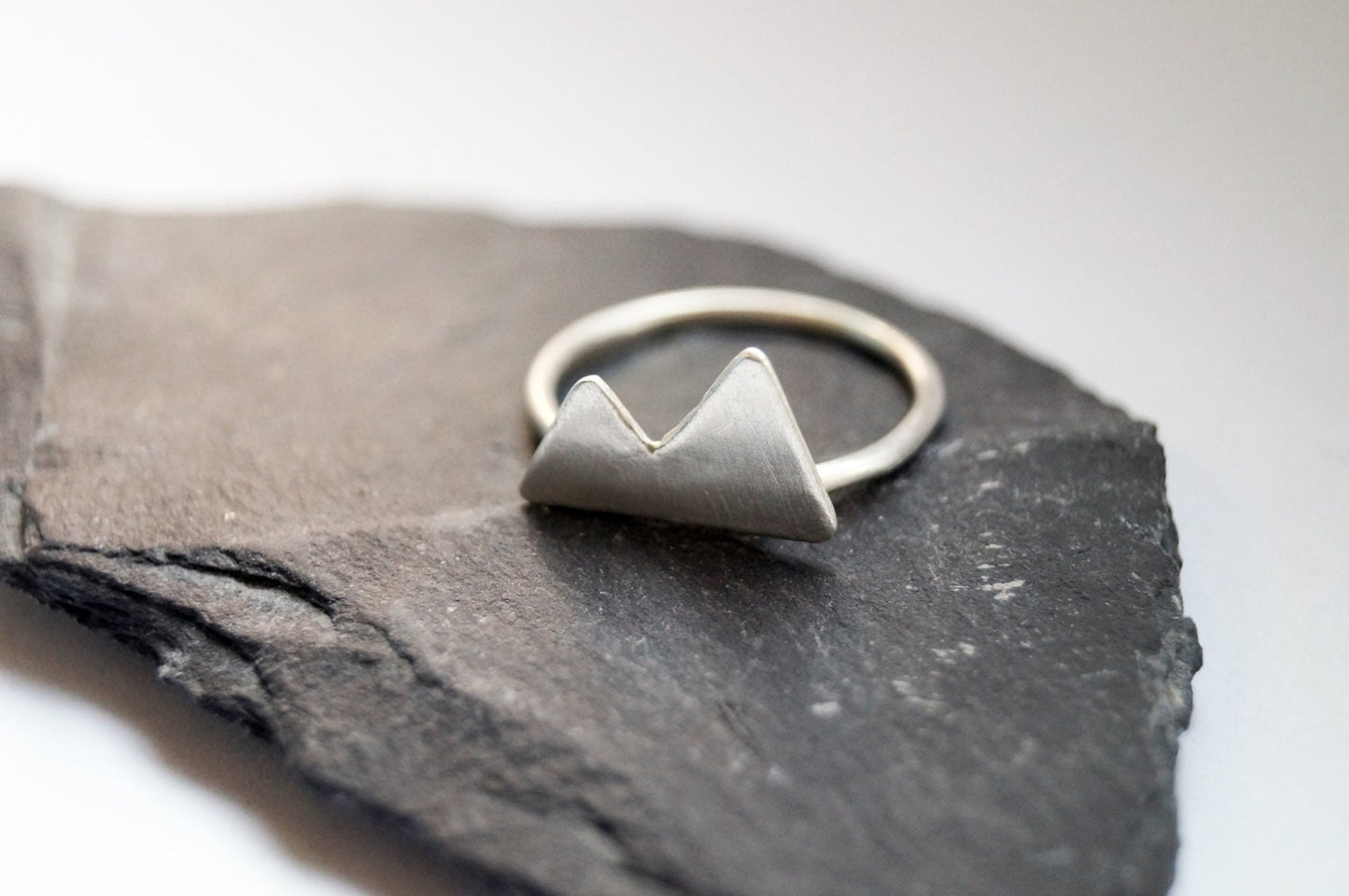 Recycled Sterling Silver Two Peaks Ring