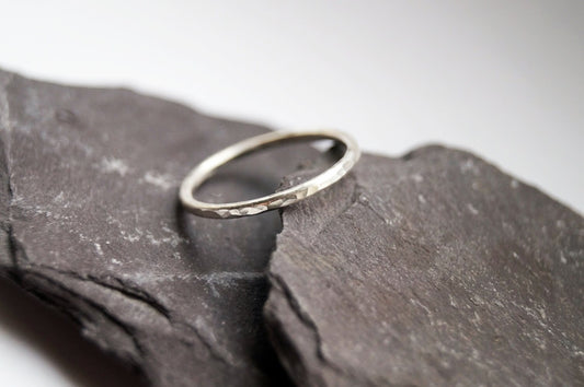 Recycled Sterling Silver Dimpled Stacking Ring