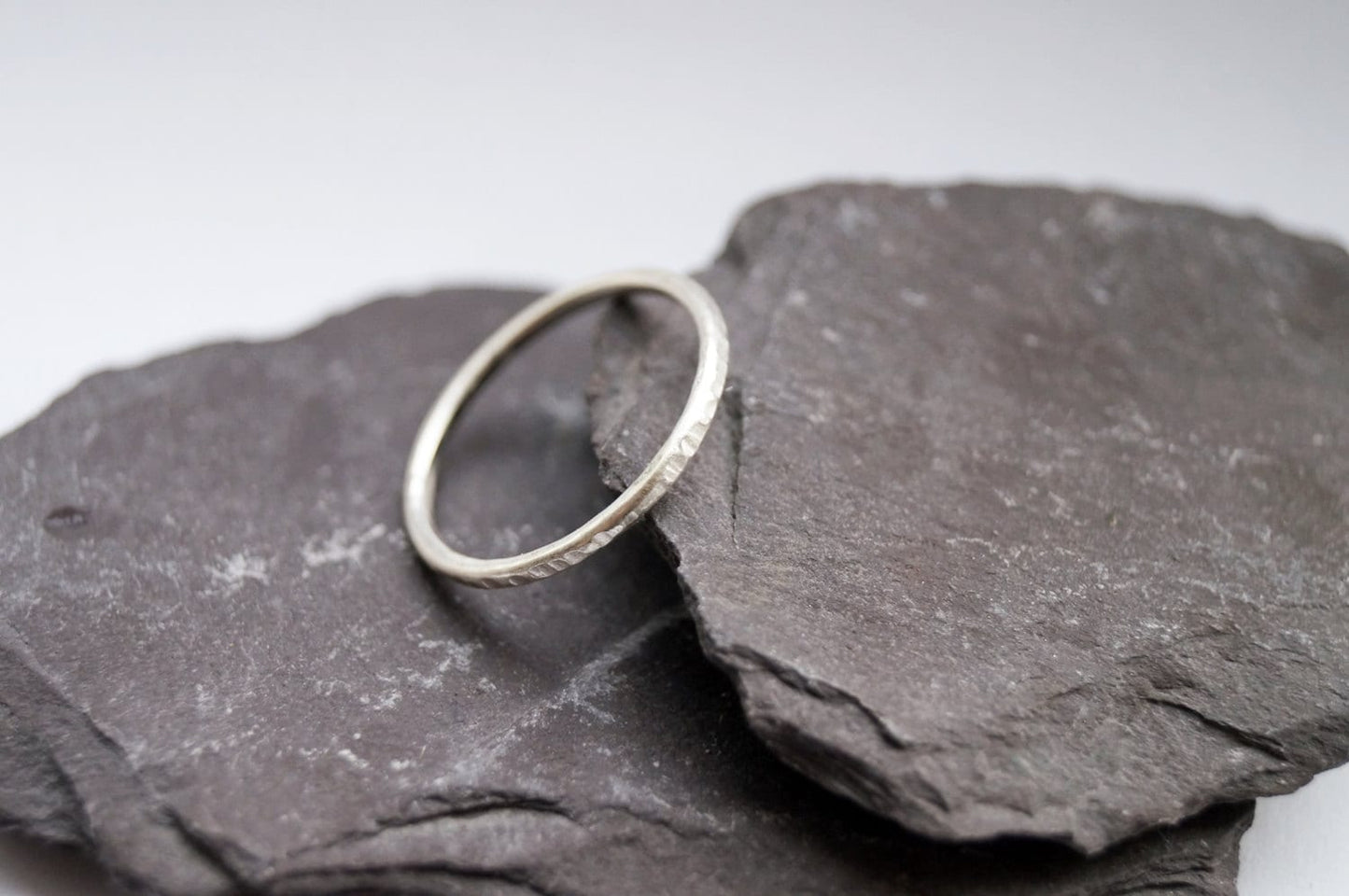 Recycled Sterling Silver Hammered Stacking Ring
