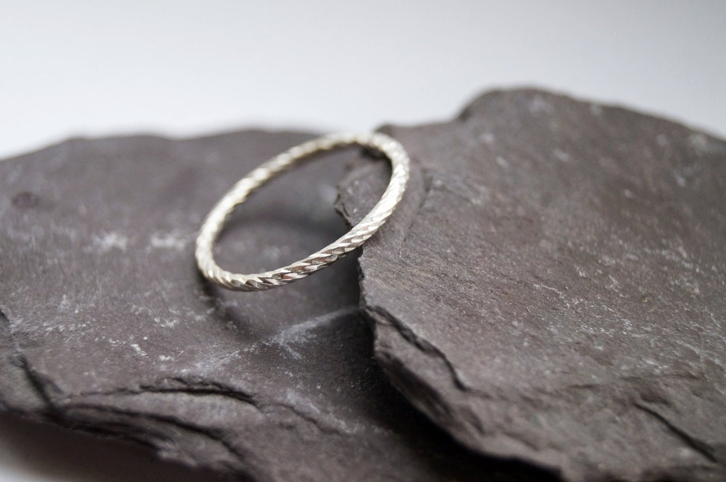 Weaved Stacking Band Sterling Silver Ring ~ stacking ring, silver, modern, stackable, diamond cut, statement ring, simple band, minimal,
