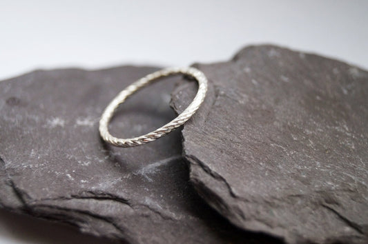 Weaved Stacking Band Sterling Silver Ring