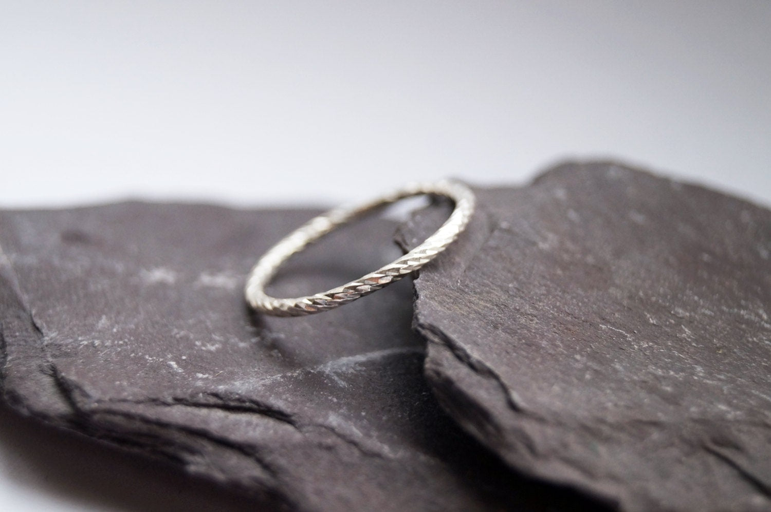 Weaved Stacking Band Sterling Silver Ring ~ stacking ring, silver, modern, stackable, diamond cut, statement ring, simple band, minimal,