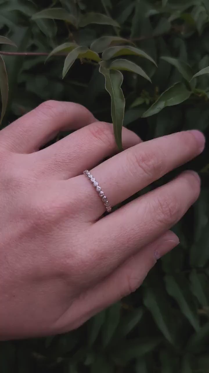 Stardust Pebble Stacking Ring Recycled Sterling Silver