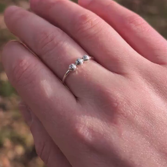 Disco Beads Fidget Ring in Sterling Silver ~  spinning ring, meditation ring, anxiety ring, ADHD