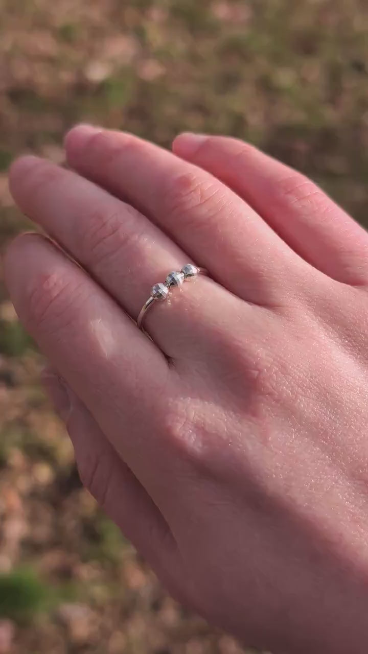 Disco Beads Fidget Ring in Sterling Silver ~  spinning ring, meditation ring, anxiety ring, ADHD