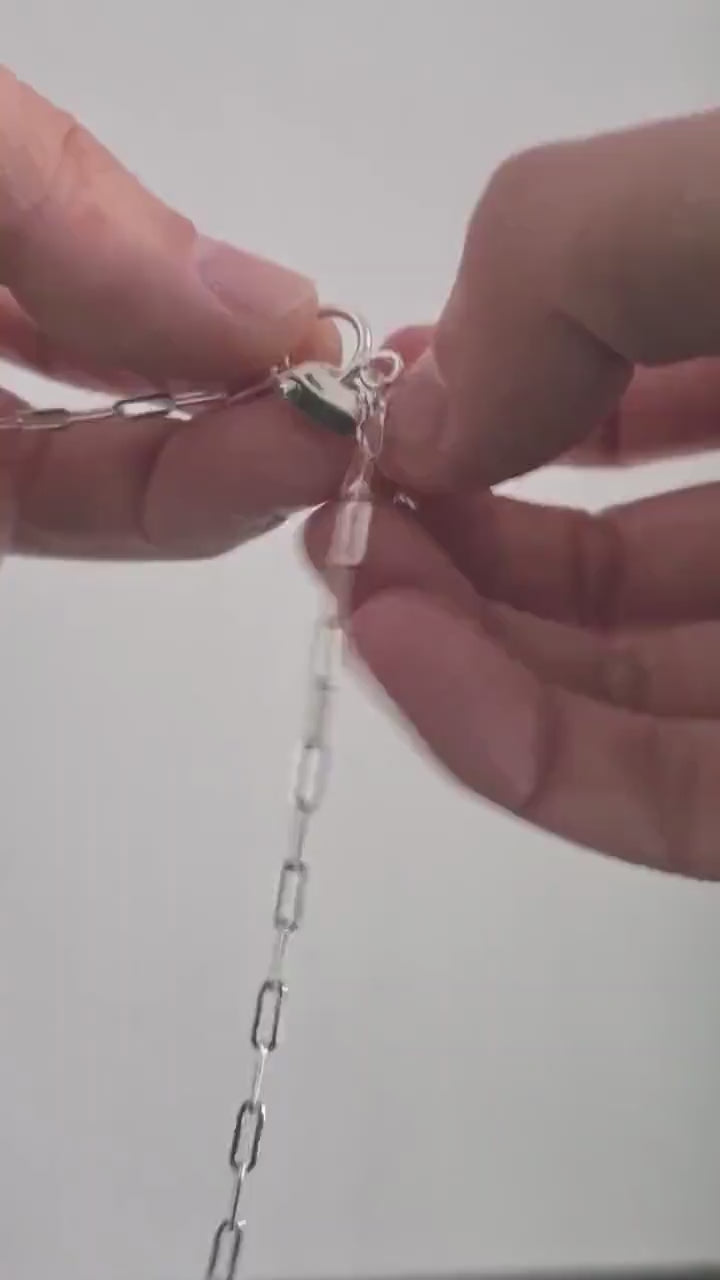 Personalised Love Lock Sterling Silver Necklace