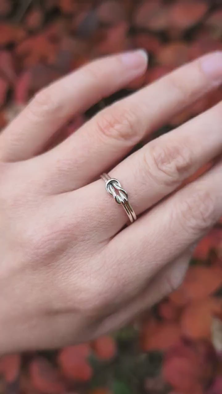 Love Knot Recycled Sterling Silver Ring ~  stackable, texture, statement, infinity, gift for her, gift for him