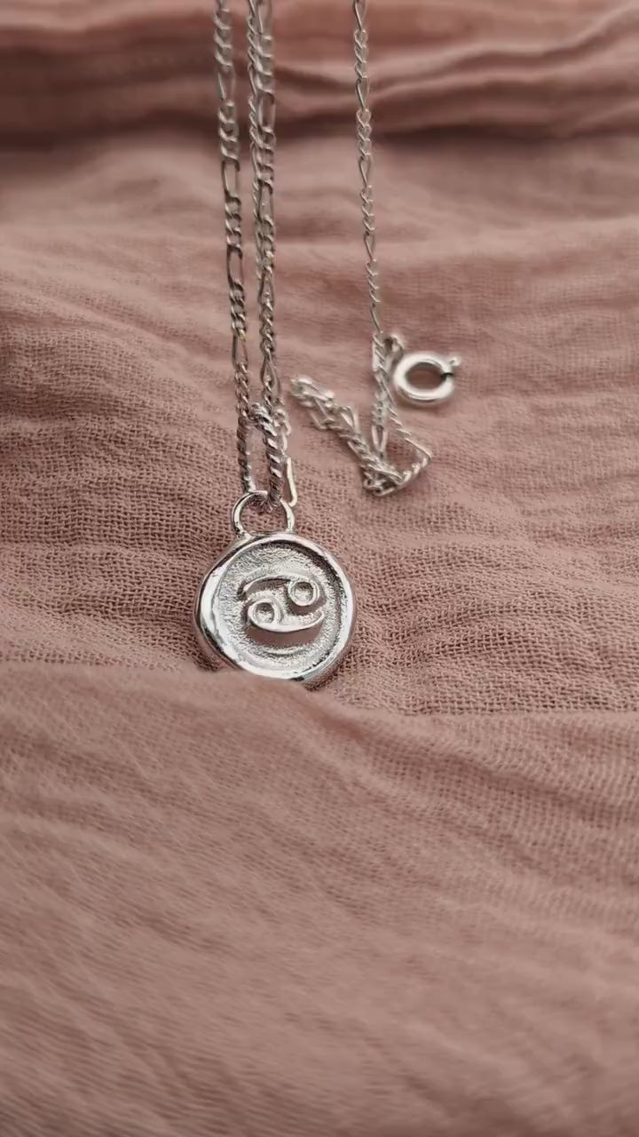 Star Sign Zodiac Personalised Pendant Necklace ~ Solid Sterling Silver, 9ct 18ct Gold