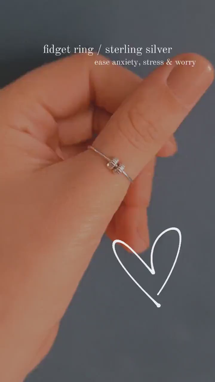 Fidget Ring Rondelle Beads Sterling Silver