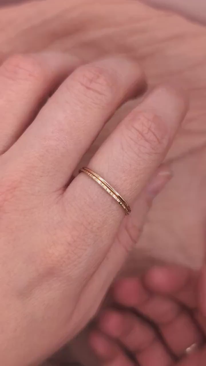 Solid Recycled 9ct Gold Stacking Rings Set