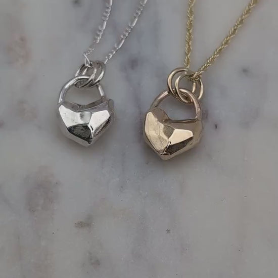 Heart Lock Crystal Pendant