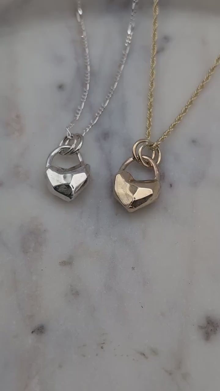 Heart Lock Crystal Pendant