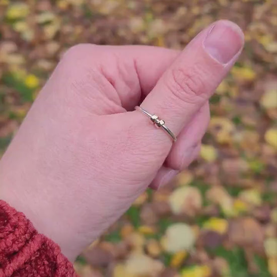 Fidget Ring Gold Filled Doughnut Beads Sterling Silver