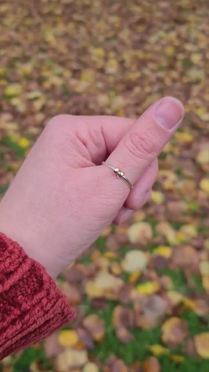 Fidget Ring Gold Filled Doughnut Beads Sterling Silver