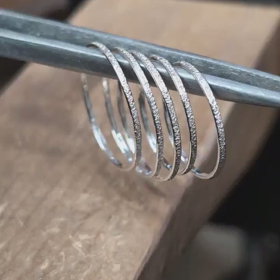 Stardust Skinny Recycled Sterling Silver Stacking Ring