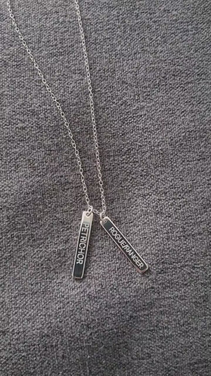 Character Class Sterling Silver Tags Necklace ~ gaming, tabletop, boardgame, dnd, d&d, ttrpg, rogue, wizard, cleric, sorcerer, bard, druid