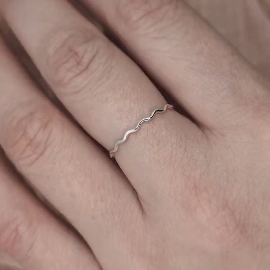 Skinny Wave Sterling Silver Stacking Ring