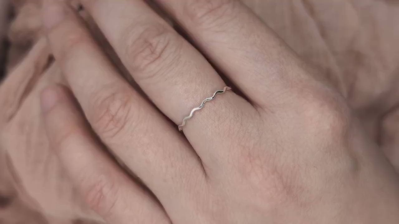 Skinny Wave Sterling Silver Stacking Ring